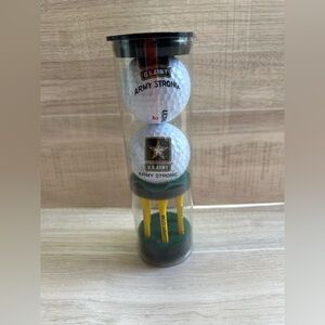 US Army White Golf Balls with Yellow Tees size 2 NEW never used